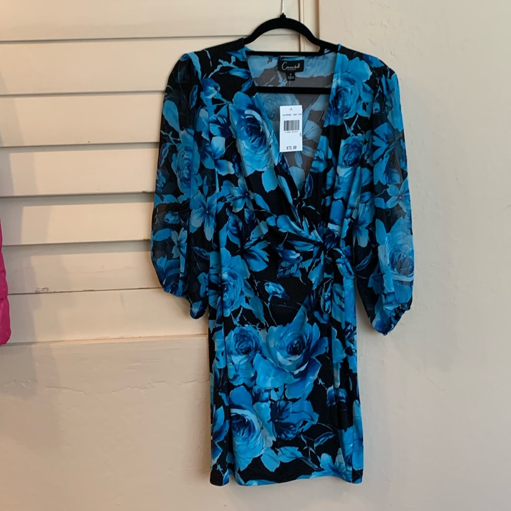 Connected Apparel blue floral dress NWT size 6